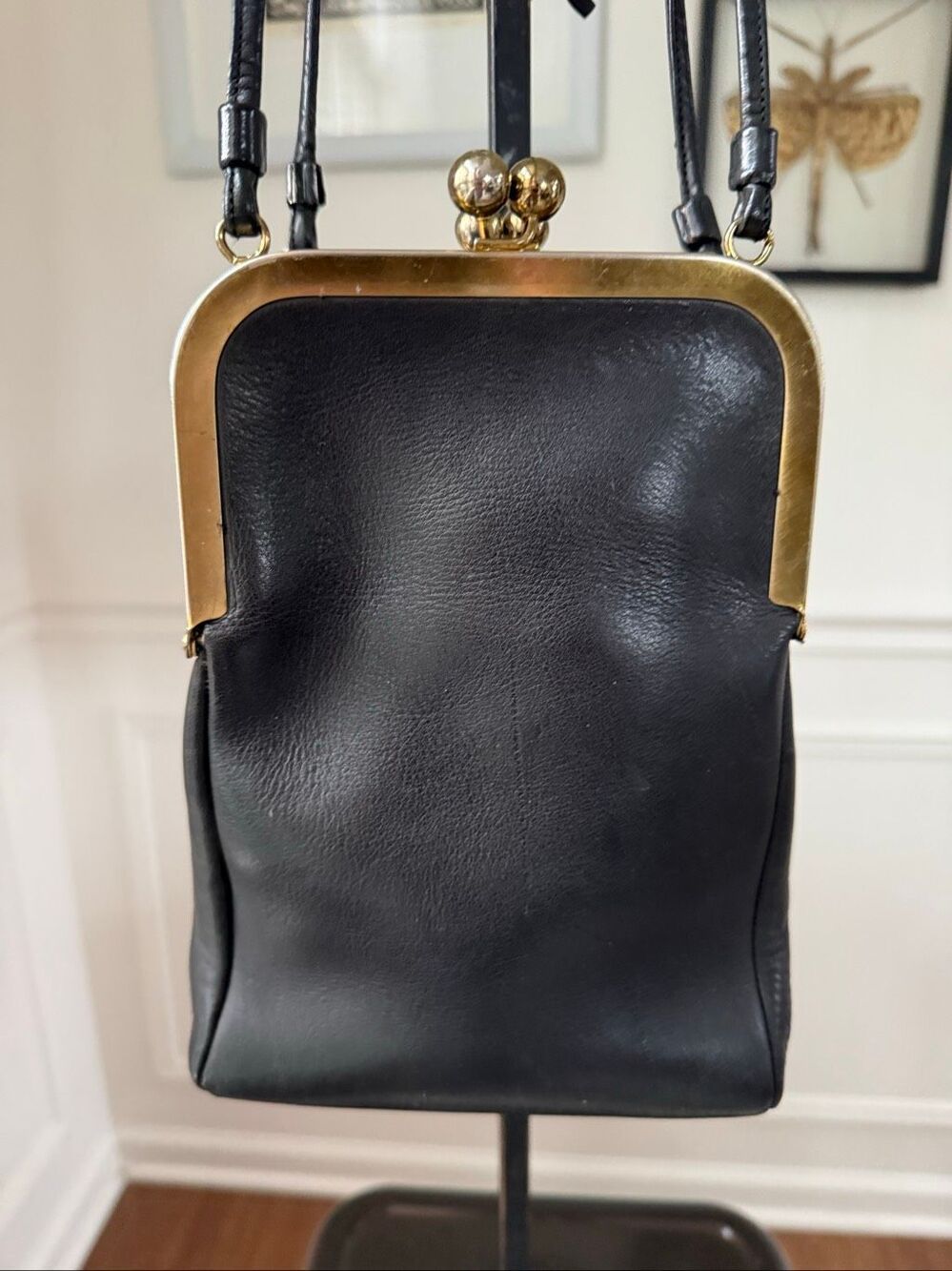 Vintage Coach Double Kisslock Swinger Black Pre Creed